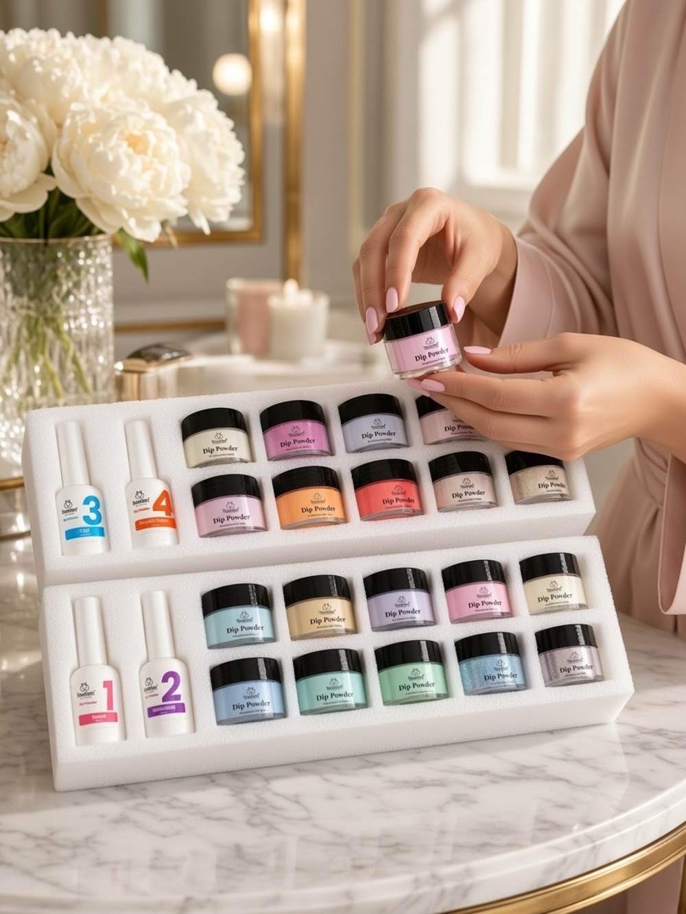 Beetles Gel Polish Dip Powder Kit with 20 dip powder in DPH5 Kaleidoscope